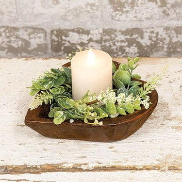 Carved Wood Sweet Heart Dough Bowl - The Fox Decor